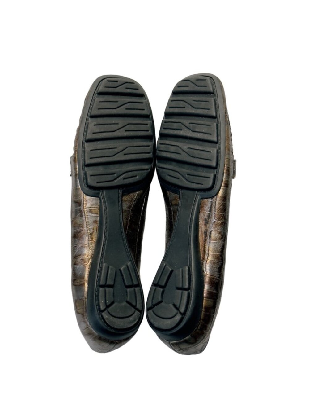 Women’s Shoes VAN ELI Bronze Leather Croc Embossed Loafers  Size 8N - Picture 5 of 12
